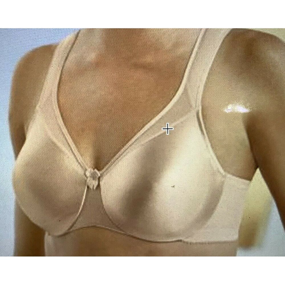 Glamorise WONDERWIRE 42D NUDE Bra 9195 Seamless full coverage molded bra strap